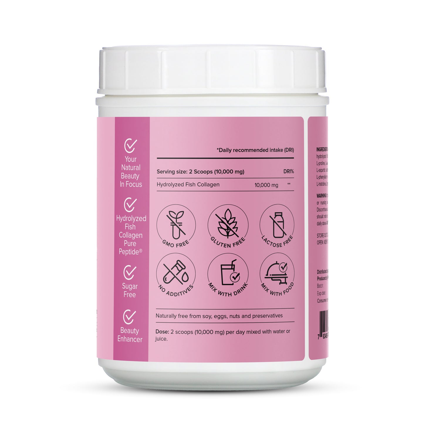 Young Life Pure Marine Collagen Peptides: 10000mg hydrolyzed marine collagen, high-quality pure powder.