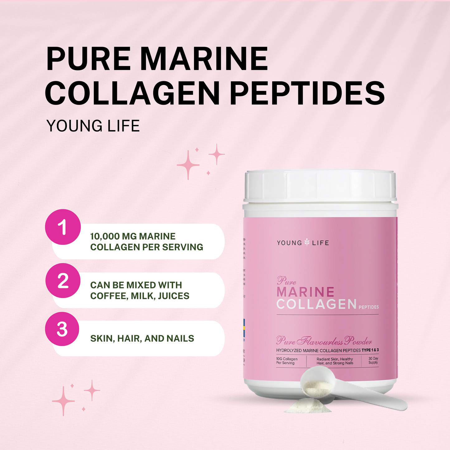 Pure Marine Collagen Peptides 3-Packs (300G Per Product)